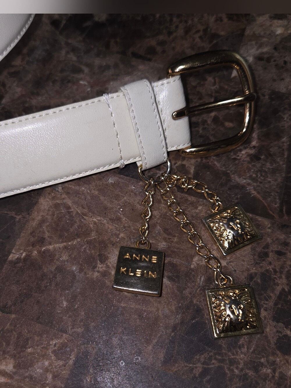 Cream Color Anne Klein for Oroton charm detail belt size M